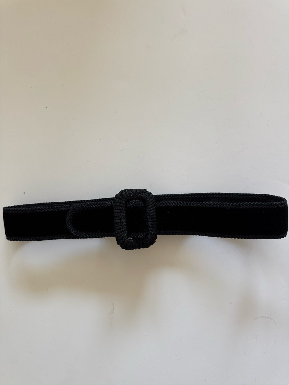Velvet Belt with Wrapped Buckle